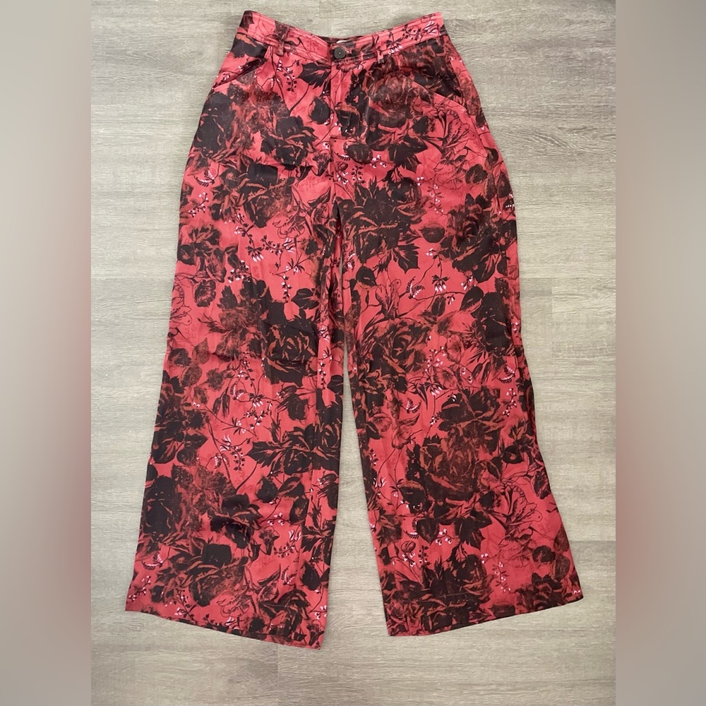 Anthropologie Low Rise Pleated Trousers